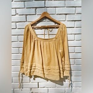 O’Neill yellow/orange tie detail top size L